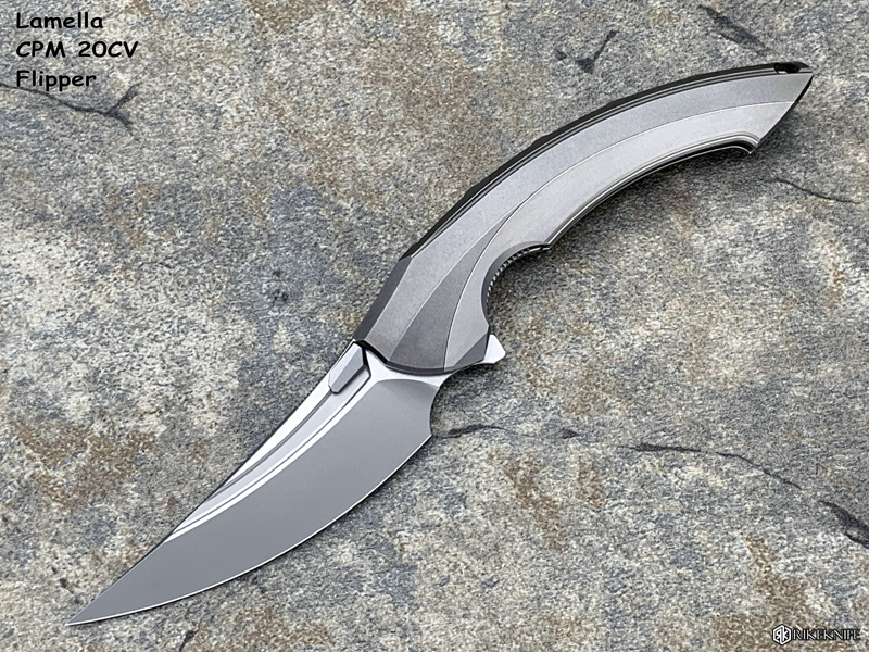 Rike Knife Lamella CPM 20CV刃材 快拆式半一体钛合金柄 Flipper快开折刀（现货）